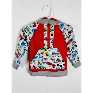 Handmade Flannel Hoodie Sweatshirt Colorful Trucks & Cars Baby Boy 18 - 24mo.